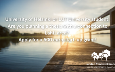 Apply for start-up money for your Lahti-related thesis